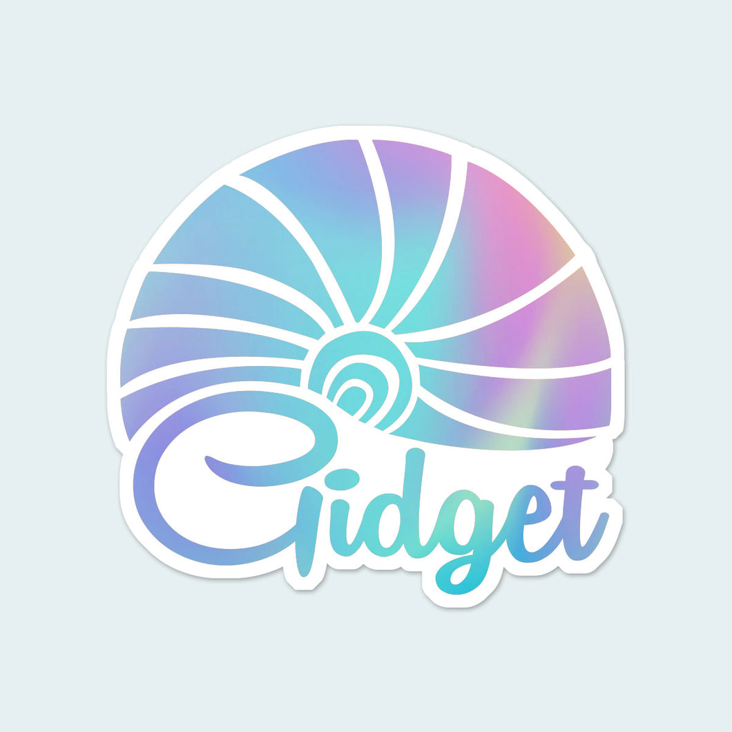 Sticker of iridescent sunrise logo