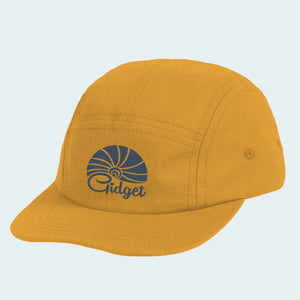 Women's runner hat, golden hour color with sunrise logo