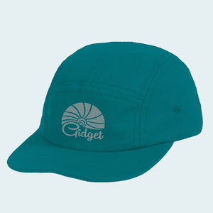 Women's runner hat, rough sea green color with sunrise logo